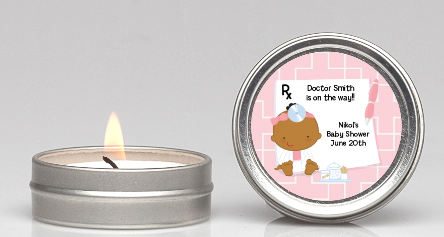  Little Girl Doctor On The Way - Baby Shower Candle Favors Caucasian
