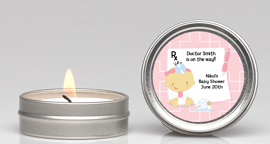  Little Girl Doctor On The Way - Baby Shower Candle Favors Caucasian