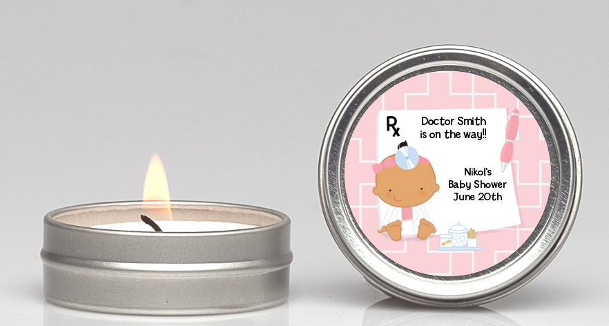  Little Girl Doctor On The Way - Baby Shower Candle Favors Caucasian