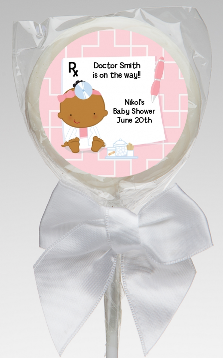 Little Girl Doctor On The Way - Personalized Baby Shower Lollipop Favors Caucasian