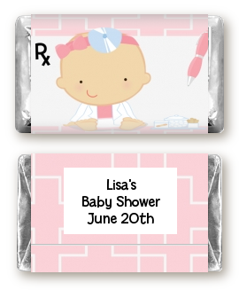  Little Girl Doctor On The Way - Personalized Baby Shower Mini Candy Bar Wrappers Caucasian