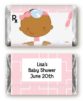  Little Girl Doctor On The Way - Personalized Baby Shower Mini Candy Bar Wrappers Caucasian