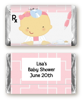  Little Girl Doctor On The Way - Personalized Baby Shower Mini Candy Bar Wrappers Caucasian