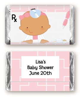  Little Girl Doctor On The Way - Personalized Baby Shower Mini Candy Bar Wrappers Caucasian