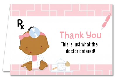  Little Girl Doctor On The Way - Baby Shower Thank You Cards Caucasian