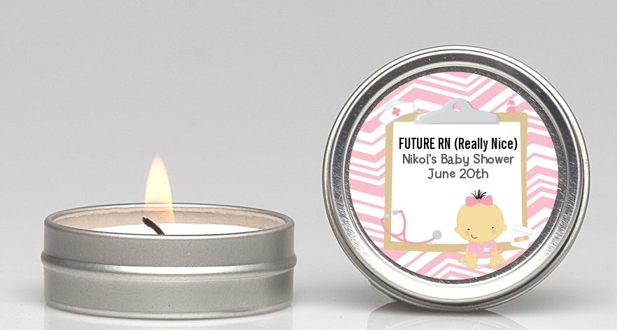  Little Girl Nurse On The Way - Baby Shower Candle Favors Caucasian