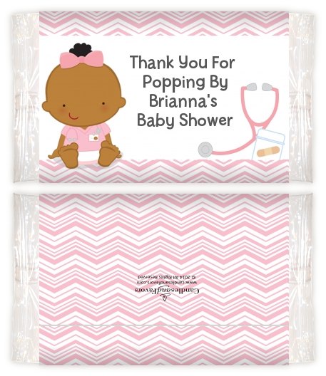  Little Girl Nurse On The Way - Personalized Popcorn Wrapper Baby Shower Favors Caucasian