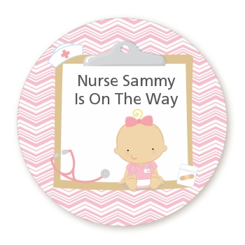  Little Girl Nurse On The Way - Personalized Baby Shower Table Confetti Caucasian
