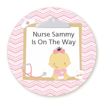  Little Girl Nurse On The Way - Personalized Baby Shower Table Confetti Caucasian