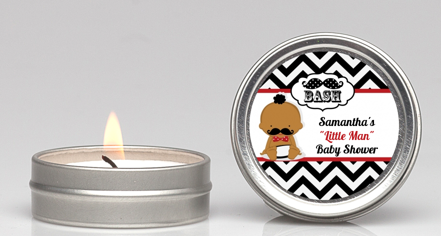  Little Man Mustache Black/Grey - Baby Shower Candle Favors Caucasian