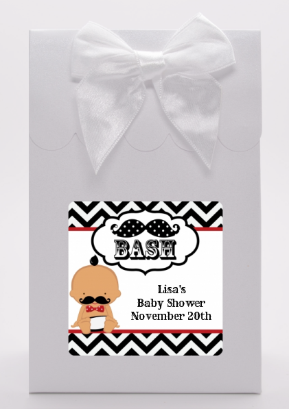  Little Man Mustache Black/Grey - Baby Shower Goodie Bags African American