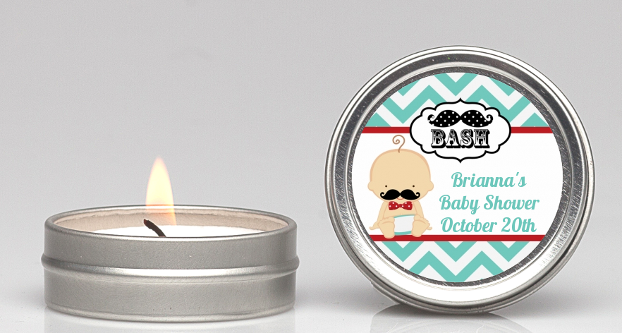  Little Man Mustache - Baby Shower Candle Favors Caucasian