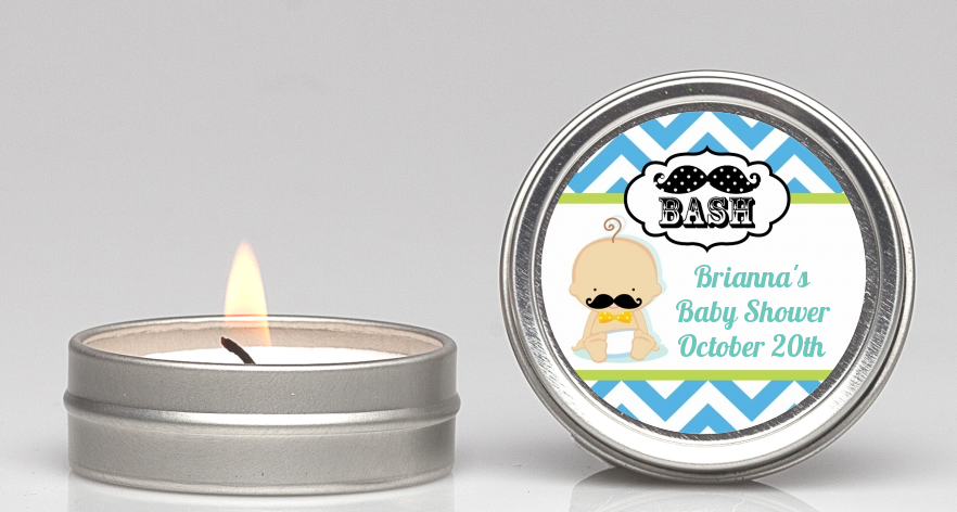  Little Man Mustache - Baby Shower Candle Favors Caucasian