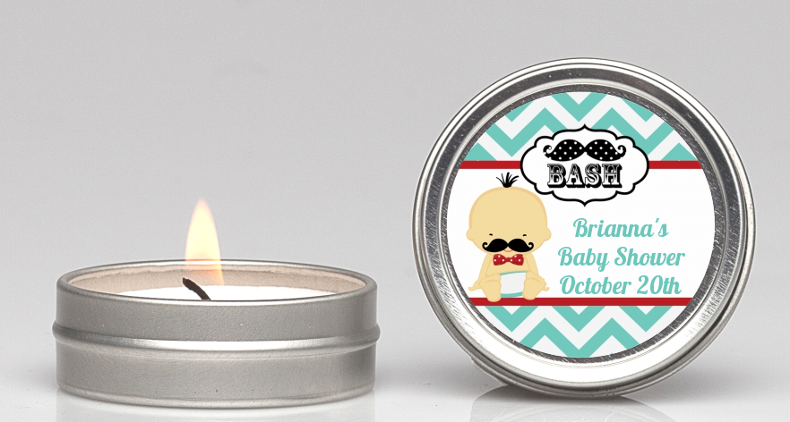  Little Man Mustache - Baby Shower Candle Favors Caucasian