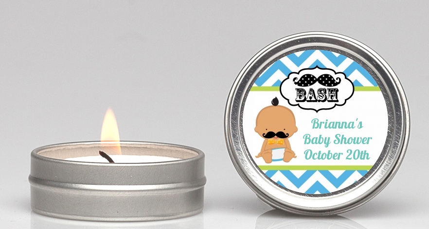  Little Man Mustache - Baby Shower Candle Favors Caucasian