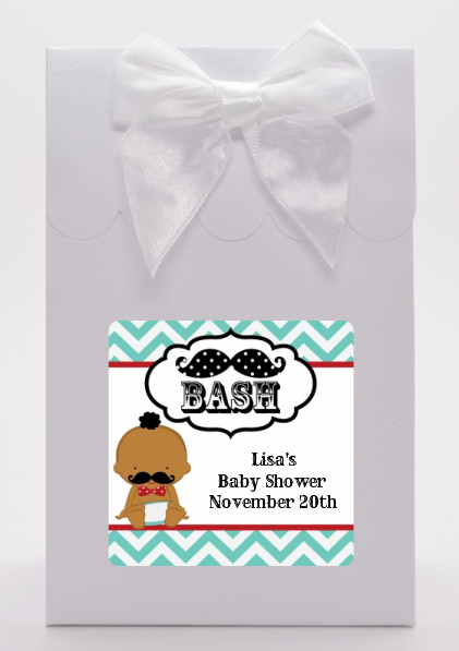  Little Man Mustache - Baby Shower Goodie Bags African American