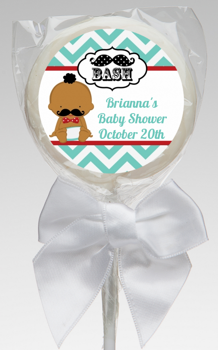  Little Man Mustache - Personalized Baby Shower Lollipop Favors Caucasian