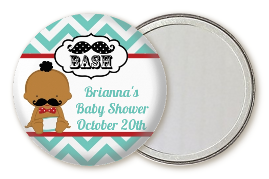  Little Man Mustache - Personalized Baby Shower Pocket Mirror Favors Caucasian