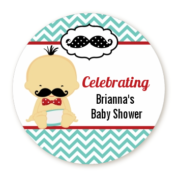  Little Man Mustache - Personalized Baby Shower Table Confetti Caucasain