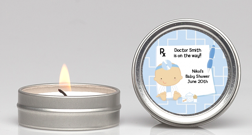  Little Doctor On The Way - Baby Shower Candle Favors Caucasian