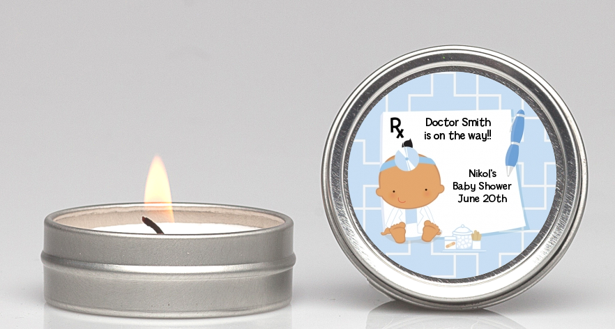  Little Doctor On The Way - Baby Shower Candle Favors Caucasian
