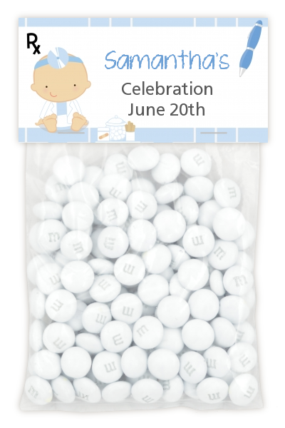  Little Doctor On The Way - Custom Baby Shower Treat Bag Topper Caucasian