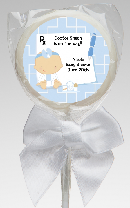  Little Doctor On The Way - Personalized Baby Shower Lollipop Favors Caucasian