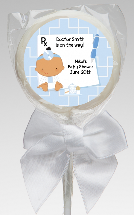  Little Doctor On The Way - Personalized Baby Shower Lollipop Favors Caucasian