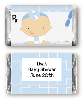  Little Doctor On The Way - Personalized Baby Shower Mini Candy Bar Wrappers Caucasian