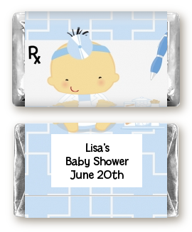  Little Doctor On The Way - Personalized Baby Shower Mini Candy Bar Wrappers Caucasian