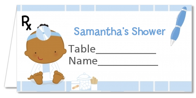  Little Doctor On The Way - Personalized Baby Shower Place Cards Caucasian