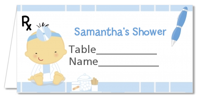  Little Doctor On The Way - Personalized Baby Shower Place Cards Caucasian