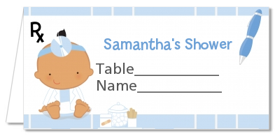  Little Doctor On The Way - Personalized Baby Shower Place Cards Caucasian