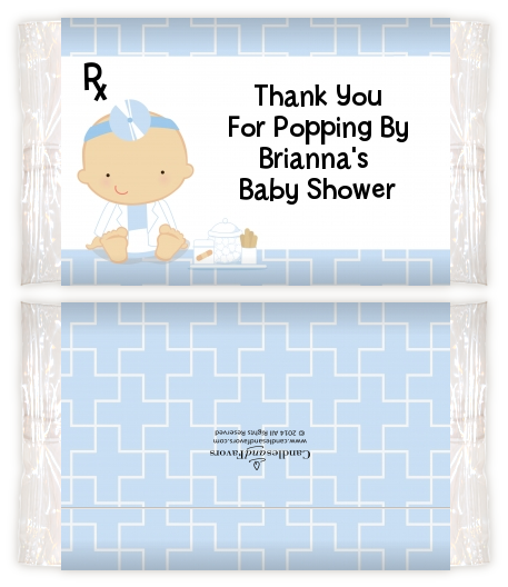  Little Doctor On The Way - Personalized Popcorn Wrapper Baby Shower Favors Caucasian