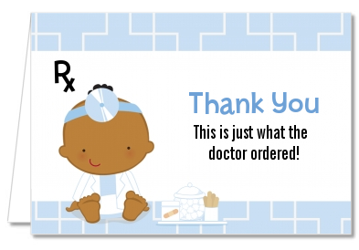  Little Doctor On The Way - Baby Shower Thank You Cards Caucasian