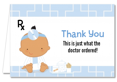  Little Doctor On The Way - Baby Shower Thank You Cards Caucasian