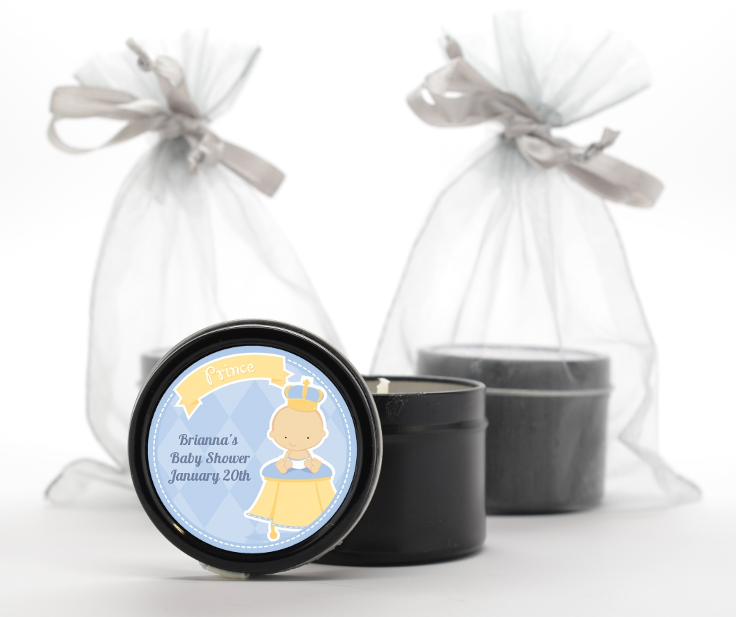  Little Prince - Baby Shower Black Candle Tin Favors Plain