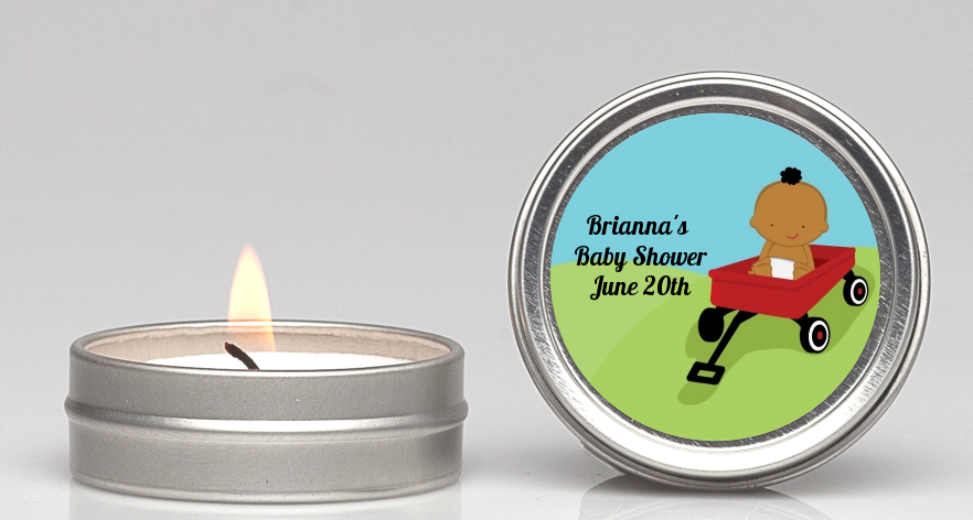  Little Red Wagon - Baby Shower Candle Favors African American