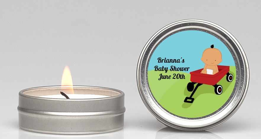  Little Red Wagon - Baby Shower Candle Favors African American