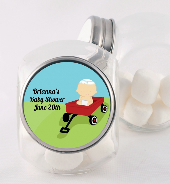  Little Red Wagon - Personalized Baby Shower Candy Jar African American