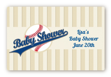 Little Slugger Baseball - Baby Shower Landscape Sticker/Labels