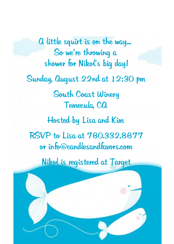 Little Squirt Whale - Baby Shower Petite Invitations