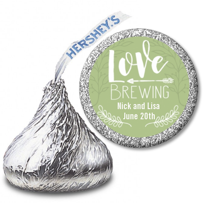 Love Brewing - Hershey Kiss Bridal Shower Sticker Labels
