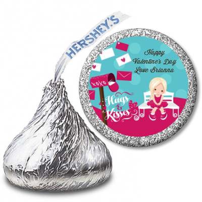  Love Letters - Hershey Kiss Valentines Day Sticker Labels Option 1