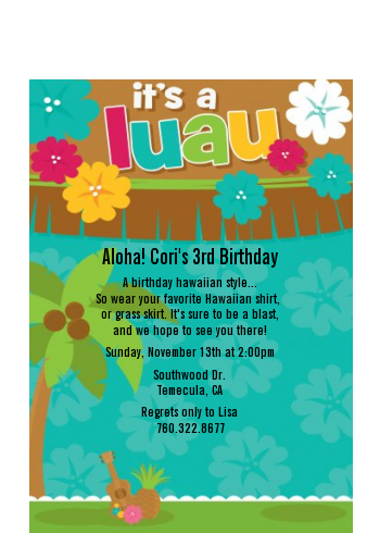  Luau Friends - Birthday Party Petite Invitations 