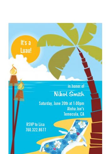 Luau - Birthday Party Petite Invitations