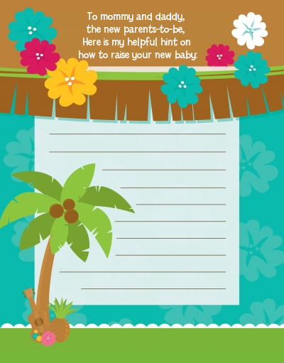 Luau - Baby Shower Notes of Advice