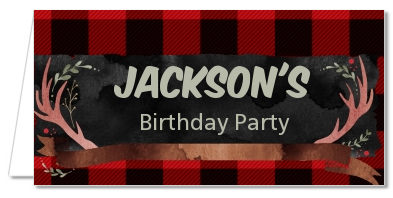 Lumberjack Buffalo Plaid - Personalized Birthday Party Place Cards