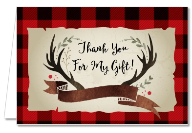 Lumberjack Buffalo Plaid - Birthday Party Thank You Cards