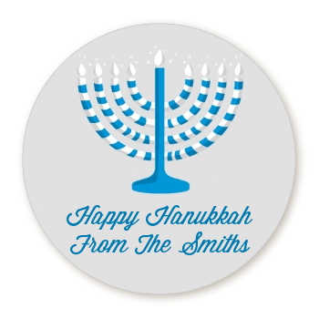  Menorah - Round Personalized Sticker Labels 